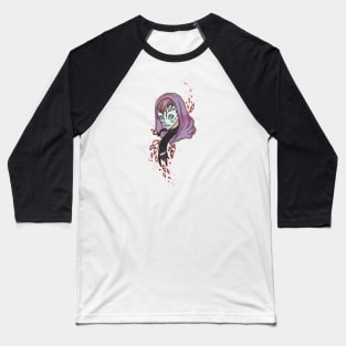 Many Eyed Witch With Black Cat Baseball T-Shirt